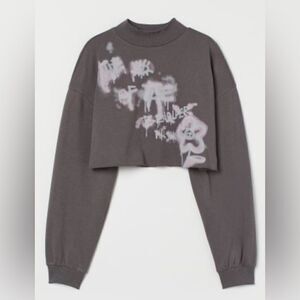 EUC Divided x HM cropped sweatshirt XL